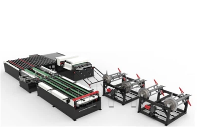 Μηχανή κατασκευής αεραγωγών κλιματισμού Hvac Auto Duct Line 5 Flange Making Machine